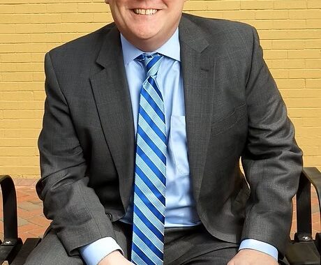 Daniel Meier sitting on a bench