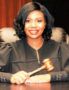 Judge Tonia Cutchin with gavel
