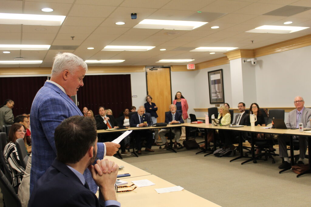 IDS Commission Chair Bryan Jones giving remarks at the Aug. 7 meeting